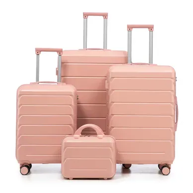 Set De Valises 4 Pièces À Roulettes 35,6/48,3/61/71,1 Cm Rose Set De Valises 4 Pièces À Roulettes 35,6/48,3/61/71,1 Cm Rose