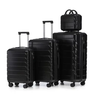 Set De Valises Rigides 4 Pièces 35,6/48,3/61/71,1 Cm Noir Set De Valises Rigides 4 Pièces 35,6/48,3/61/71,1 Cm Noir