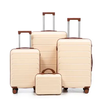 Set De Valises 4 Pièces 36/48/61/71 Cm Beige Set De Valises 4 Pièces 36/48/61/71 Cm Beige