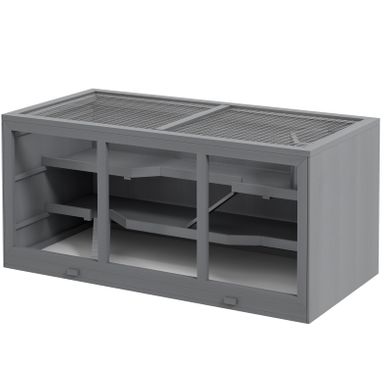 Cage Pour Petits Animaux À 3 Niveaux 115 X 57 X 55 Cm Gris Cage Pour Petits Animaux À 3 Niveaux 115 X 57 X 55 Cm Gris