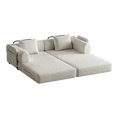 Canapé Convertible 2-en-1 Avec Rangement Accoudoir Kaki Canapé Convertible 2-en-1 Avec Rangement Accoudoir Kaki