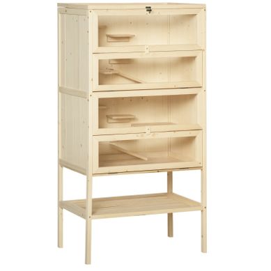 Cage Pour Petits Animaux 60 X 40 X 120 Cm À 5 étages Bois Naturel Cage Pour Petits Animaux 60 X 40 X 120 Cm À 5 étages Bois Naturel