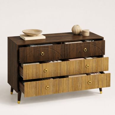 Commode 6 Tiroirs 120 X 40 X 81 Cm Naturel Commode 6 Tiroirs 120 X 40 X 81 Cm Naturel
