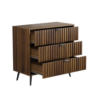 Commode 3 Tiroirs 80 X 39 X 78 Cm Noyer Commode 3 Tiroirs 80 X 39 X 78 Cm Noyer