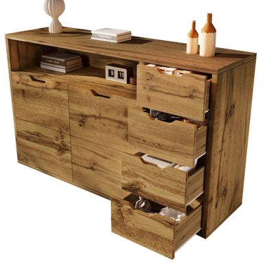 Commode De Rangement 150 X 40 X 90 Cm Chêne Et Noir Commode De Rangement 150 X 40 X 90 Cm Chêne Et Noir