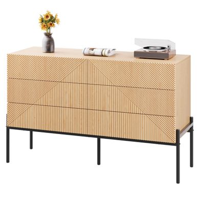 Commode 6 Tiroirs 115,5 X 38 X 75 Cm Naturel Commode 6 Tiroirs 115,5 X 38 X 75 Cm Naturel