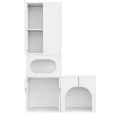 Meuble Pour Animaux 140 X 45 X 195 Cm Blanc