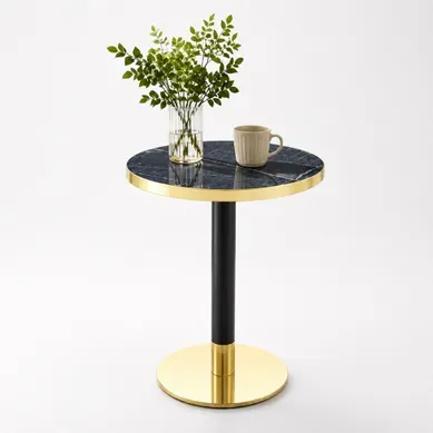 Table D’appoint Ronde 60 Cm X 73,7 Cm, Effet Marbre Bleu Table D’appoint Ronde 60 Cm X 73,7 Cm, Effet Marbre Bleu