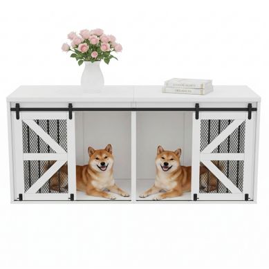 Cage Pour Chien Double Avec Cloison Centrale 160 X 60 X 75 Cm Blanc Cage Pour Chien Double Avec Cloison Centrale 160 X 60 X 75 Cm Blanc