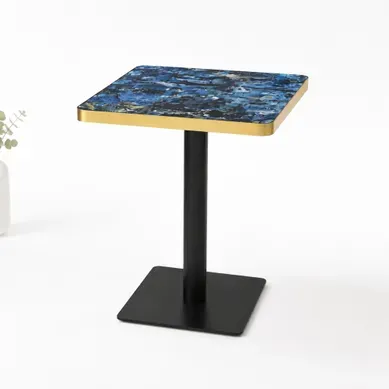 Table Carrée Effet Marbre 60 X 60 Cm Bleu Table Carrée Effet Marbre 60 X 60 Cm Bleu