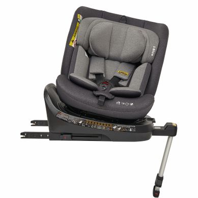 Siège Auto Enfant Pivotant 360° I-size 40-150 Cm Isofix Avec Pare-soleil Amovible, Noir En Tissu