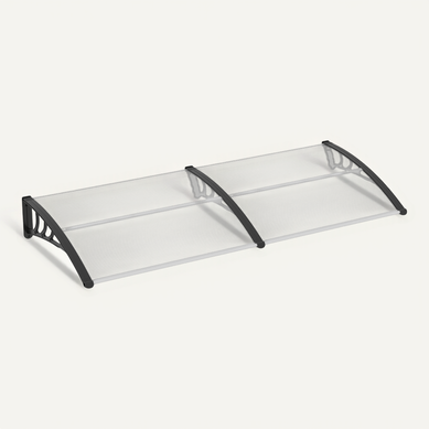Auvent De Porte Incurvé À Double Panneau, Aluminium Transparent 75 × 195 × 23 Cm