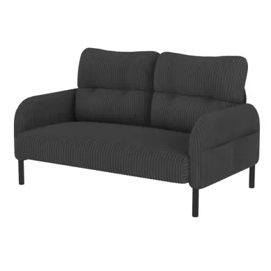 Canapé Droit 2 Places En Corduroy, Avec Poche Latérale Et Dossier Ergonomique, Gris Canapé Droit 2 Places En Corduroy, Avec Poche Latérale Et Dossier Ergonomique, Gris