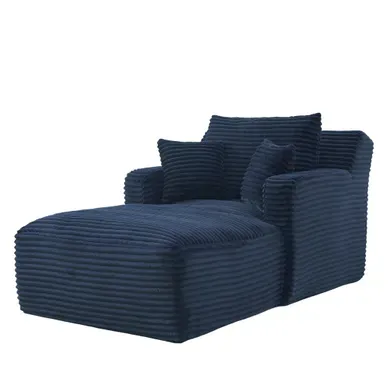 Méridienne En Cord, Sans Montage, Pour Salon, Bureau Ou Appartement, Bleu Méridienne En Cord, Sans Montage, Pour Salon, Bureau Ou Appartement, Bleu