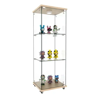 Vitrine LED Avec 1 Porte, 3 étagères Et Télécommande, Naturelle, 120 X 42,5 X 36,5 Cm Vitrine LED Avec 1 Porte, 3 étagères Et Télécommande, Naturelle, 120 X 42,5 X 36,5 Cm