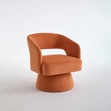 Fauteuil Pivotant En Chenille, Avec Dossier Ergonomique Et Base Rotative, Orange
