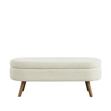 Banc De Rangement En Chenille, Avec Coffre Intégré Et Pieds Antidérapants, Beige Banc De Rangement En Chenille, Avec Coffre Intégré Et Pieds Antidérapants, Beige