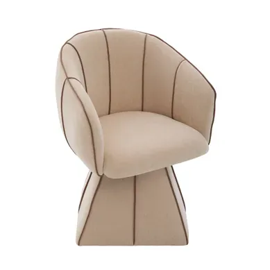 Fauteuil Pivotant En Chenille, Avec Dossier Haut Ergonomique Et Accoudoirs, Camel