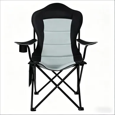 Chaise Longue D'extérieur Pliante En Oxford, Avec Porte-gobelet, Noir Et Gris Clair Chaise Longue D'extérieur Pliante En Oxford, Avec Porte-gobelet, Noir Et Gris Clair
