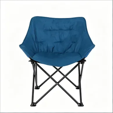 Fauteuil Pliant D'extérieur, Avec Dossier Haut Et Housse De Transport, Noir Et Bleu Fauteuil Pliant D'extérieur, Avec Dossier Haut Et Housse De Transport, Noir Et Bleu