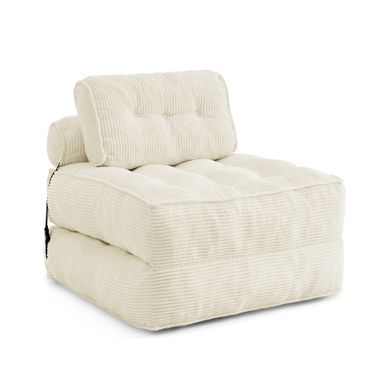 Fauteuil Compressé Convertible En Mousse, Avec Dossier Réglable, Beige Fauteuil Compressé Convertible En Mousse, Avec Dossier Réglable, Beige