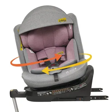 Siège Auto Pour Enfants Pivotant 360°, En Tissu, Avec Isofix Et Inclinable, Rose Et Gris Siège Auto Pour Enfants Pivotant 360°, En Tissu, Avec Isofix Et Inclinable, Rose Et Gris