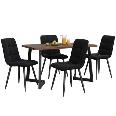 Ensemble Table Et 4 Chaises 117 X 68 X 75 Cm Noyer Et Noir Ensemble Table Et 4 Chaises 117 X 68 X 75 Cm Noyer Et Noir