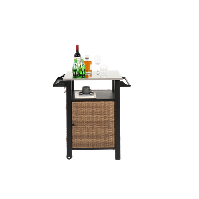 Desserte De Bar Extérieure 76 X 57 X 85 Cm Avec Roulettes Marron Desserte De Bar Extérieure 76 X 57 X 85 Cm Avec Roulettes Marron