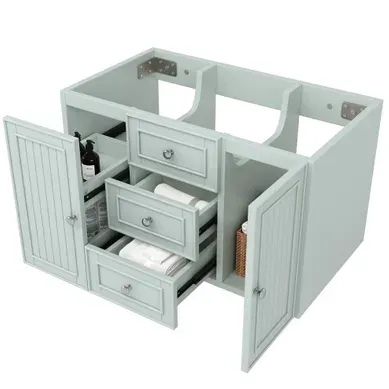 Meuble Sous Vasque 78,5 X 46 X 46,8 Cm Vert, Mural, 3 Tiroirs Meuble Sous Vasque 78,5 X 46 X 46,8 Cm Vert, Mural, 3 Tiroirs