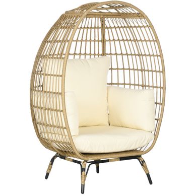 Fauteuil De Jardin En Rotin Synthétique 105 X 90 X 148 Cm Kaki Fauteuil De Jardin En Rotin Synthétique 105 X 90 X 148 Cm Kaki