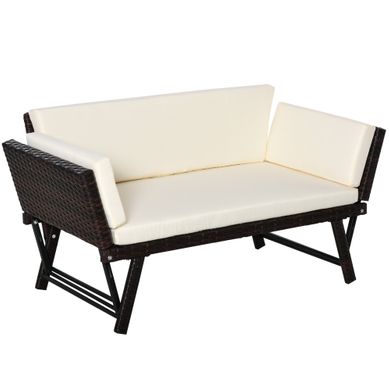 Canapé De Jardin 2 Places Pliable 129 X 63 X 67 Cm Marron Canapé De Jardin 2 Places Pliable 129 X 63 X 67 Cm Marron