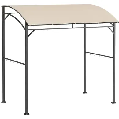 Tonnelle De Barbecue 215 X 150 X 220 Cm Beige Avec 10 Crochets