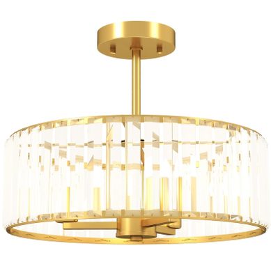 Plafonnier Style Chandelier 3 Lumières D.39 X 32 Cm Doré