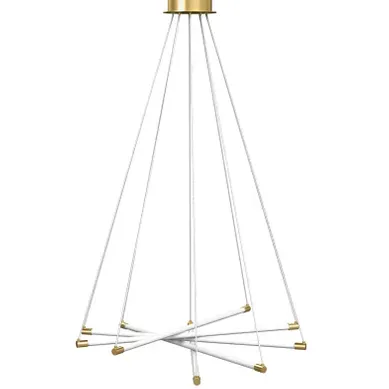 Suspension LED 50 W 5 Bras Réglables D.82 Cm Doré Et Blanc
