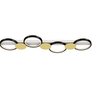 Plafonnier LED 38 W 1500 Lm 100 Cm Noir Et Doré Avec Télécommande