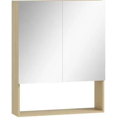 Meuble De Salle De Bain Miroir 60 X 16,6 X 75 Cm Chêne