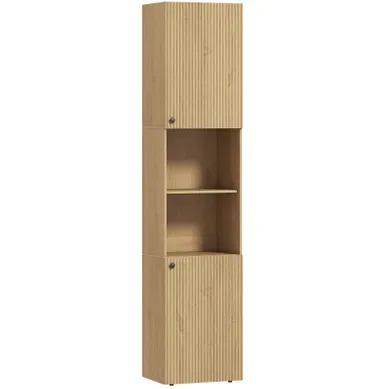 Badezimmerschrank 40 X 31 X 182 Cm Chêne, 2 Portes Et Rangements Ouverts Badezimmerschrank 40 X 31 X 182 Cm Chêne, 2 Portes Et Rangements Ouverts