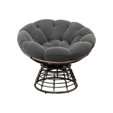 Chaise Papasan Pivotante D. 92 Cm Gris Et Marron Chaise Papasan Pivotante D. 92 Cm Gris Et Marron