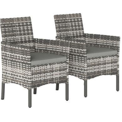 Lot De 2 Fauteuils De Jardin En Polyrattan Gris 58 X 62 X 87 Cm Lot De 2 Fauteuils De Jardin En Polyrattan Gris 58 X 62 X 87 Cm