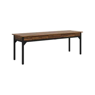 Bureau Double Avec 2 Tiroirs 200 X 60 X 82 Cm Noir Et Brun Rustique Bureau Double Avec 2 Tiroirs 200 X 60 X 82 Cm Noir Et Brun Rustique