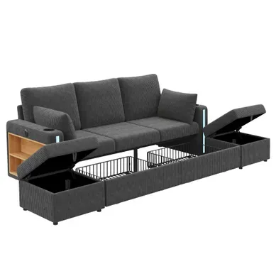 Canapé Modulaire U/l 190 X 130 X 85 Cm Gris Canapé Modulaire U/l 190 X 130 X 85 Cm Gris