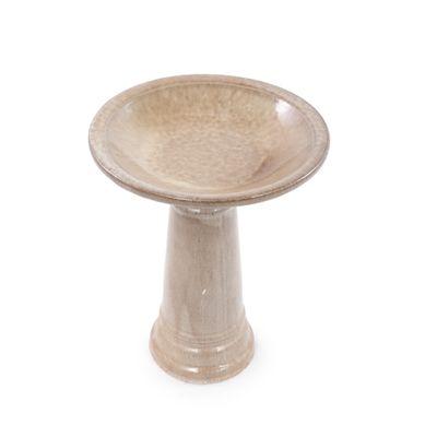 Bain D’oiseaux En Céramique 31,5 X 31,5 X 38 Cm Beige Antique Bain D’oiseaux En Céramique 31,5 X 31,5 X 38 Cm Beige Antique