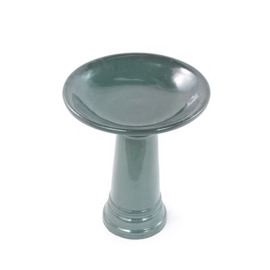 Bain D'oiseaux En Céramique D. 31,5 Cm X 38 Cm Vert Foncé Bain D'oiseaux En Céramique D. 31,5 Cm X 38 Cm Vert Foncé