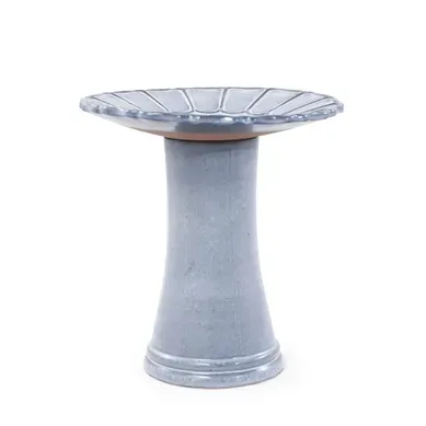 Bain D'oiseaux En Céramique D. 43 Cm H 45 Cm Gris Clair Bain D'oiseaux En Céramique D. 43 Cm H 45 Cm Gris Clair