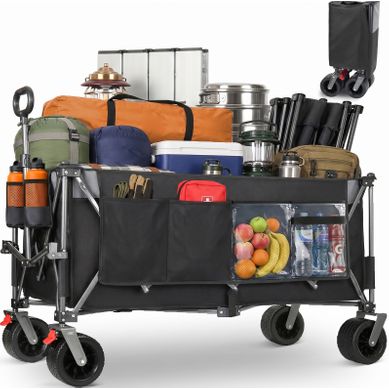 Chariot Pliable De Jardin 120 Cm Noir Chariot Pliable De Jardin 120 Cm Noir