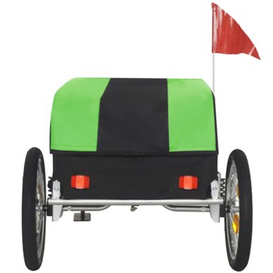 Remorque Cargo De Vélo 129 X 61 X 66 Cm Vert Et Noir Remorque Cargo De Vélo 129 X 61 X 66 Cm Vert Et Noir