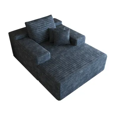 Canapé Compressé Méridienne 115 X 159 Cm Bleu Canapé Compressé Méridienne 115 X 159 Cm Bleu