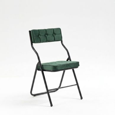 Chaise De Salle À Manger - Lot De 2 - Pliante, Assise Rembourrée - Velours - Vert Chaise De Salle À Manger - Lot De 2 - Pliante, Assise Rembourrée - Velours - Vert
