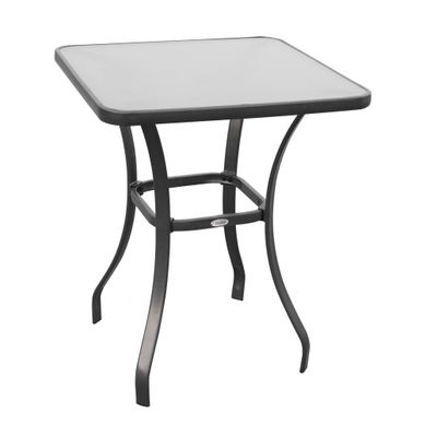 Table De Jardin Bistrot Carrée En Métal - Plateau En Verre Trempé - Noir - 68,5 × 68,5 X 84 Cm Table De Jardin Bistrot Carrée En Métal - Plateau En Verre Trempé - Noir - 68,5 × 68,5 X 84 Cm