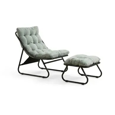 Fauteuil De Jardin Avec Repose-pieds - Acier - Vert Clair - 65 X 78 X 86 Cm Fauteuil De Jardin Avec Repose-pieds - Acier - Vert Clair - 65 X 78 X 86 Cm